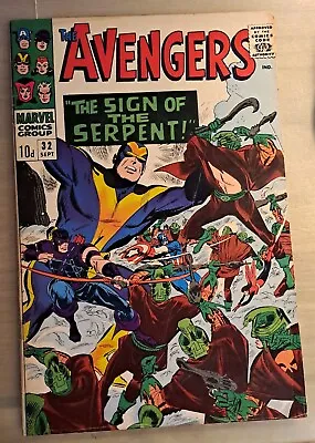Buy The Avengers #32 (1966) 1st Apps Bill Foster & Sons  Of The Serpent Free P&p Fn. • 29.95£