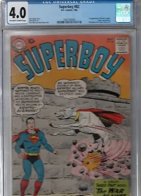 Buy Superboy #82. Silver Age 1960 - .Classic Art.cgc 4.0 • 175£
