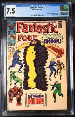 Buy Fantastic Four #67 (1967) CGC 7.5 WHITE PAGES - KEY 1st App. Orign HIM (Warlock) • 237.54£