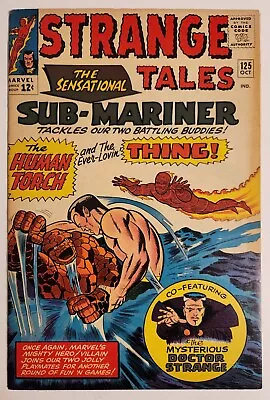 Buy Strange Tales #125 (1964, Marvel) FN+ Human Torch & Thing Vs Namor! Dr. Strange • 71.95£