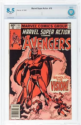Buy 🔥 MARVEL SUPER ACTION #18 - Marvel 4/1980 RP Vision 1st Appearance - CBCS 8.5 • 51.17£