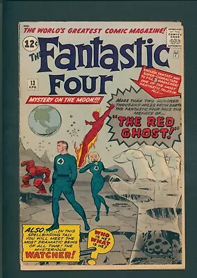 Buy Fantastic Four #13 1st App. The Watcher, Red Ghost Marvel Comic 1963 GD-VG • 301.18£