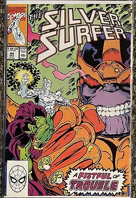 Buy Silver Surfer 44 (1990) Vol 2. 1ST INFINITY GAUNTLET 🔥 Thanos Cover • 35.48£