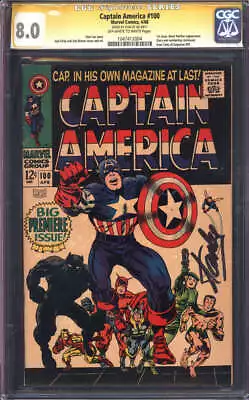 Buy Captain America #100 Cgc 8.0 Ow/wh Pages // 1st Issue Marvel Comics 1968 • 1,239.26£