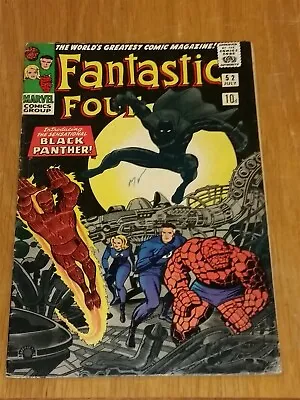 Buy Fantastic Four #52 Vg (4.0) July 1966 1st Black Panther Marvel Comics ** • 499.95£