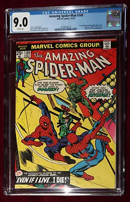 Buy Amazing Spider-Man 149 CGC 9.0 1975 NEAR MINT ROMITA White Pages 1st APP CLONE! • 217.23£