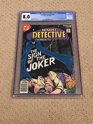 Buy Detective Comics 476 CGC 8.0 White Pages Newsstand (Classic Batman Cover)- Joker • 100.39£