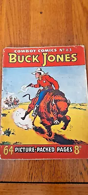 Buy Cowboy Comics  Buck Jones  83 Fleetway Pub.black & White Western Golden Age • 0.99£