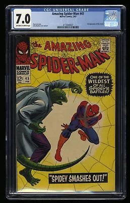 Buy Amazing Spider-Man #45 CGC FN/VF 7.0 3rd Lizard Appearance! Stan Lee! Marvel • 159.83£
