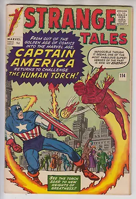 Buy Strange Tales # 114  Gd Looks  Fn+  Captain America Vs Human Torch Pence  1963 • 25£