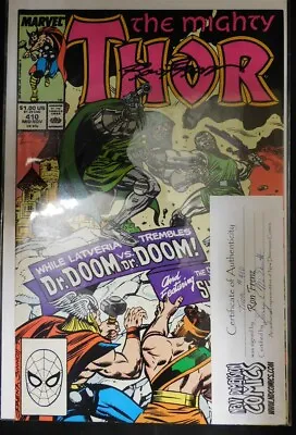 Buy Thor 410 Marvel Comic Signed Ron Frenz W/coa Dr.doom Defalco Sinnott 1989 Vf+ • 8£