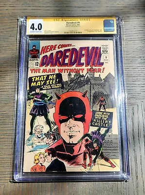Buy Daredevil #9 CGC 4.0 Signed By Stan Lee / 1st  Marvel Pop Art Productions  Logo • 375.53£