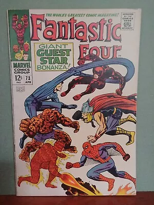 Buy Fantastic Four 73 (1968)  Kirby, Daredevil, Spider-Man , Thor   8.0 • 78.45£