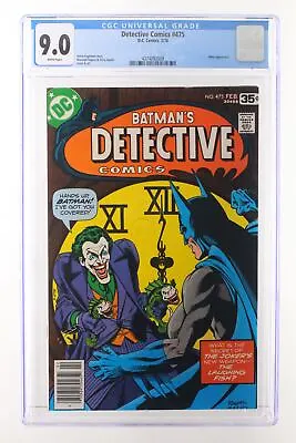 Buy Detective Comics #475 - D.C. Comics 1978 CGC 9.0 Joker Appearance. • 157.08£