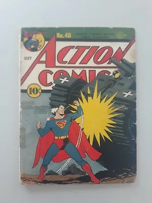 Buy Action Comics 40 Golden Age 1941 DC Comics Superman War Cover Rare • 1,281.90£
