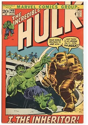 Buy Incredible Hulk  # 149  VERY FINE NEAR MINT  March  1972    1st App. The Inherit • 43.48£