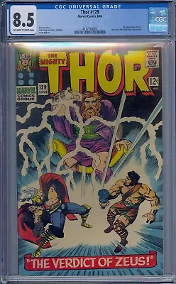 Buy Thor #129 Cgc 8.5 Hercules Pluto Zeus 1st Ares Jack Kirby • 415.69£