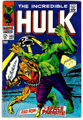 Buy THE INCREDIBLE HULK #103 In FN/VF Condition A 1968 Silver Age Marvel Comic • 58.79£