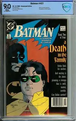Buy Batman #427 Cbcs 9.0 White Pages // A Death In The Family Part Two 1988 • 48.26£