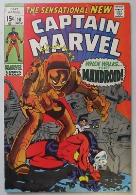 Buy Captain Marvel #18 Origin Of Ms Marvel Carol Danvers Fine/very Fine Fn/vf 7 1969 • 79.18£