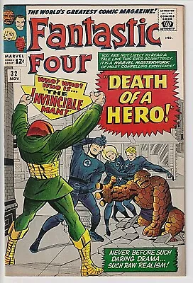 Buy Fantastic Four #32 NM 9.4 Near Perfect UN-restored Issue Exceptional Cvr Colors! • 1,642.52£