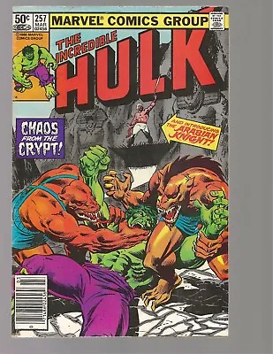 Buy Incredible Hulk 257 (1980)  1ST APPEARANCE ARABIAN KNIGHT!!  NEWSTAND COPY!! • 7.88£