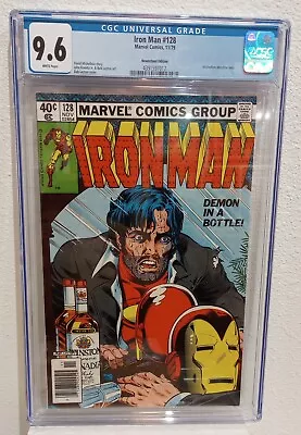 Buy Iron Man #128 CGC 9.6 1979 Iconic Alcoholism Cover  Demon In A Bottle  Newsstand • 309.75£