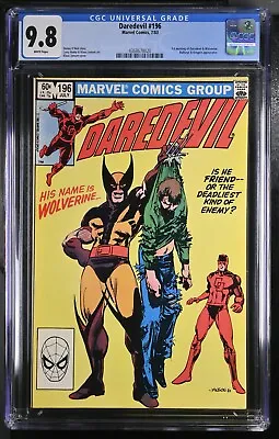 Buy 🔥daredevil #196 Cgc 9.8 Nm/m 7/1983 1st Wolverine Daredevil Meeting Marvel🔥 • 120.53£
