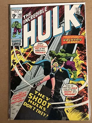 Buy Incredible Hulk 142 (VF+ Condition) Marvel 1971 - 1st Valkyrie (Sam. Parrington) • 59.96£