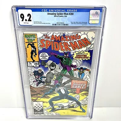 Buy Amazing Spider-man #280 CGC 9.2 White Pages 1986 Marvel Comics Silver Sable • 59.29£