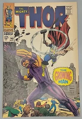 Buy Thor #140 1st Appearance Growing Man! Kang App! Jack Kirby Art! Marvel 1967 • 33.13£