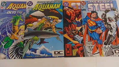 Buy Aquaman #1 & 22 (1994) + STEEL #14 &24 (1995) DC UNIVERSE LOGO VARIANT LOT OF 4 • 23.23£