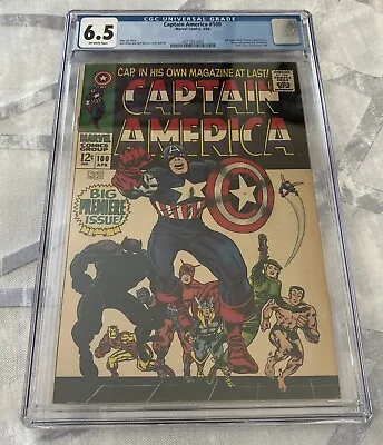 Buy Captain America #100 CGC 6.5 Graded 1st Issue Black Panther App. Marvel Comics • 272.21£