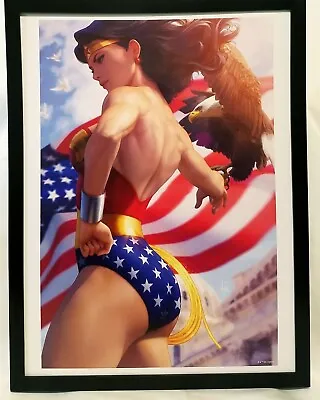 Buy Wonder Woman By Stanley Artgerm Lau FRAMED 12x16 Art Print DC Comics Poster • 38.47£