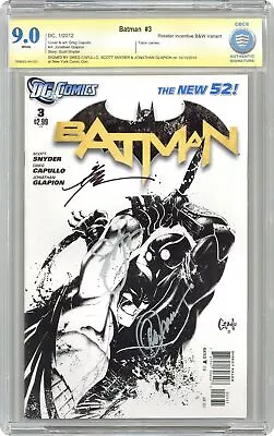 Buy Batman #3C Capullo B&W 1:200 Variant CBCS 9.0 SS Capullo/ Snyder/ Glapion 2012 • 77.94£