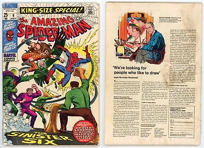 Buy Amazing Spider-Man Annual #6 (VG- 3.5) 1st Appearance Sinister Six 1969 Marvel • 40.21£