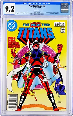 Buy New Teen Titans #22 CGC 9.2 (1982, DC) Newsstand, Brother Blood, 1st Black Fire • 32.64£