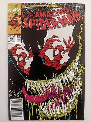 Buy Amazing Spider-Man # 346 Newsstand Key Early Venom 1991 Classic Cover Larsen • 19.70£