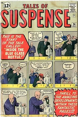 Buy Tales Of Suspense  # 34   GOOD   Oct. 1962   Water Stain Front & Back Covers • 47.44£