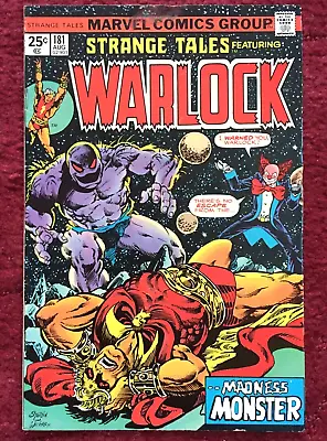 Buy STRANGE TALES #181 WARLOCK Marvel Comic Book 1975 2nd GAMORA Jim Starlin VF RARE • 19.95£