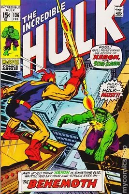 Buy Incredible Hulk #136 VG 4.0 1971 Stock Image • 12.06£