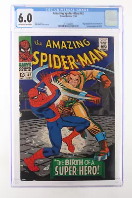 Buy Amazing Spider-Man #42 - Marvel Comics 1966 CGC 6.0 Mary Jane Watson's Face Reve • 151.11£