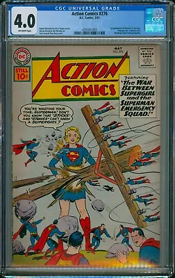 Buy Action Comics #276 Cgc 4.0 Vg 1st Braniac 5 Superman Supergirl 1961 Dc • 354.84£
