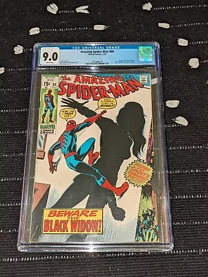 Buy Amazing Spider-Man #86 CGC 9.0 1970 Origin Of The Black Widow And New Costume 🔑 • 348.26£