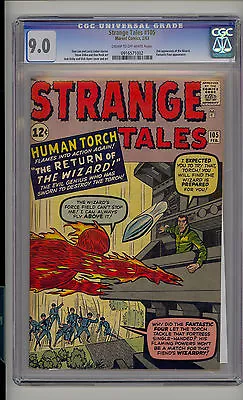 Buy Strange Tales #105 CGC 9.0 VF/NM Marvel Fantastic Four 2nd Wizard CR/OW Pages • 2,010.69£