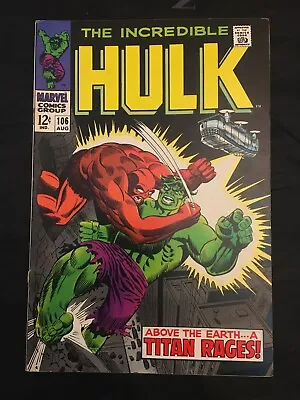 Buy Marvel The Incredible Hulk 12c Silver Age Issue 106 • 40£