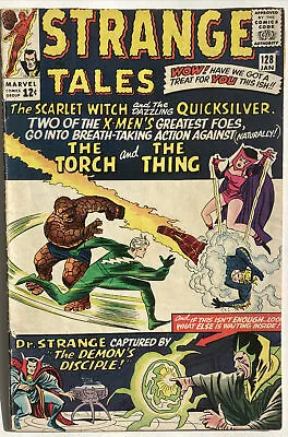 Buy Strange Tales #128 January 1965  Early Scarlet Witch + Quicksilver + Dr Strange • 59.99£