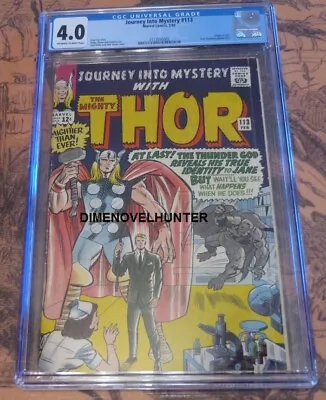 Buy Journey Into Mystery #113 Cgc 4.0 Thor Orgin Of Loki  Grey Gargoyle Appearance • 118.59£