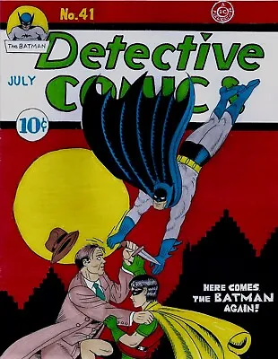 Buy Detective Comics # 41 Cover Recreation 1940 Batman Original Comic Color Art • 237.17£