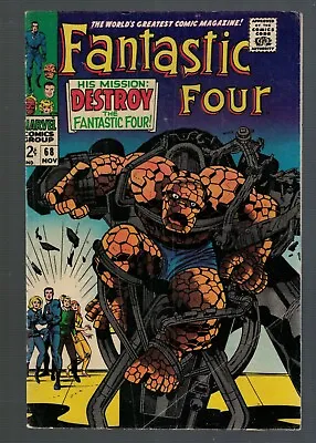 Buy Marvel Comics Fantastic Four 68 5.0 VGF 1967 Destroy The FF4 • 19.99£